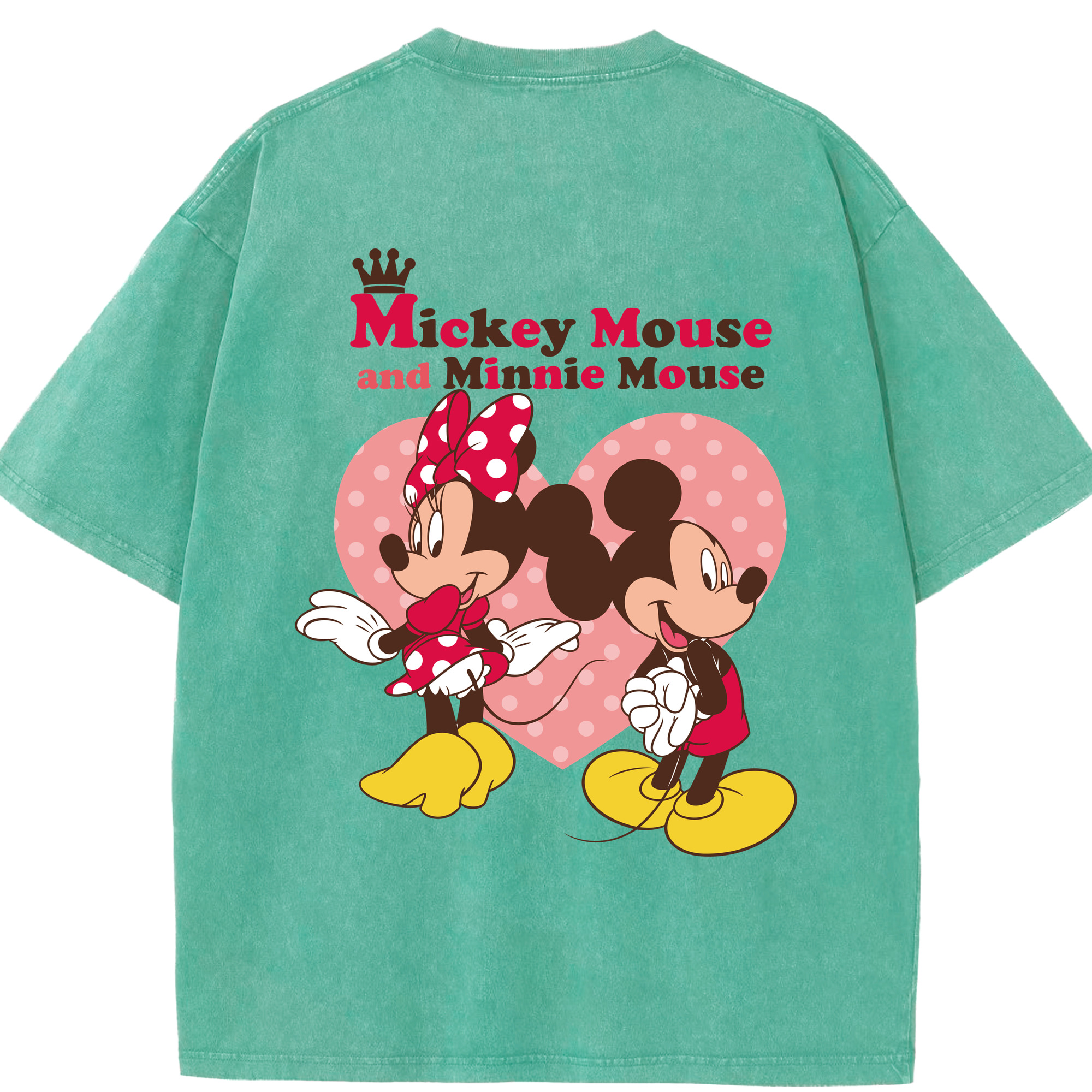 （画像用） ミッキーマウス Mickey Mouse 綿100% ヴィンテージ風 半袖Tシャツ（背面プリント）